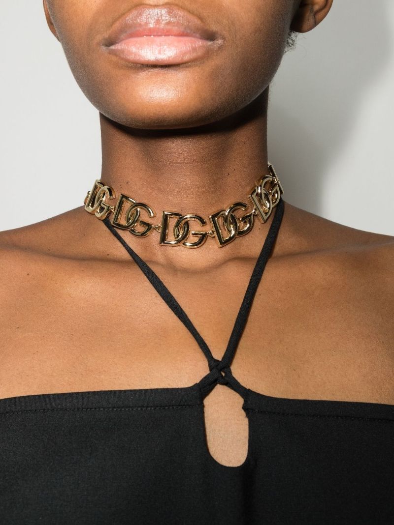 Logo-lettering Choker Necklace
