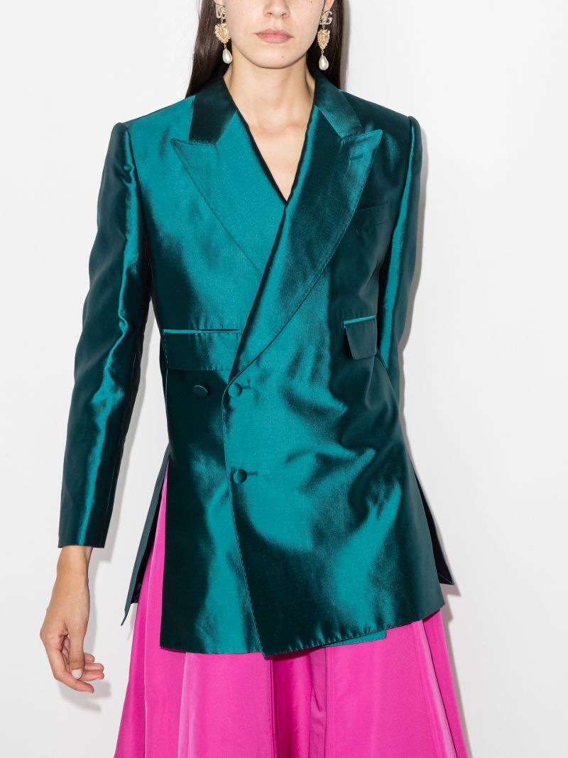 Double-breasted Silk Blazer