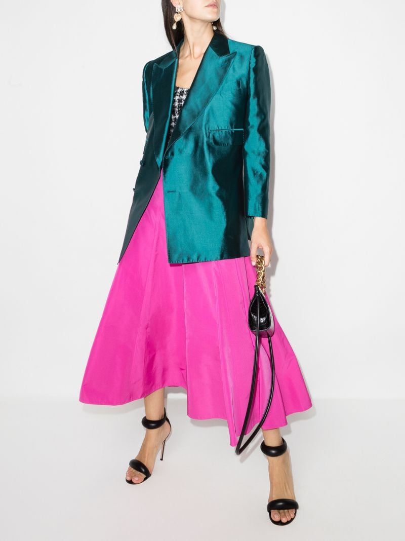 Double-breasted Silk Blazer