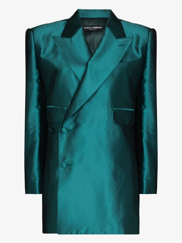 Double-breasted Silk Blazer