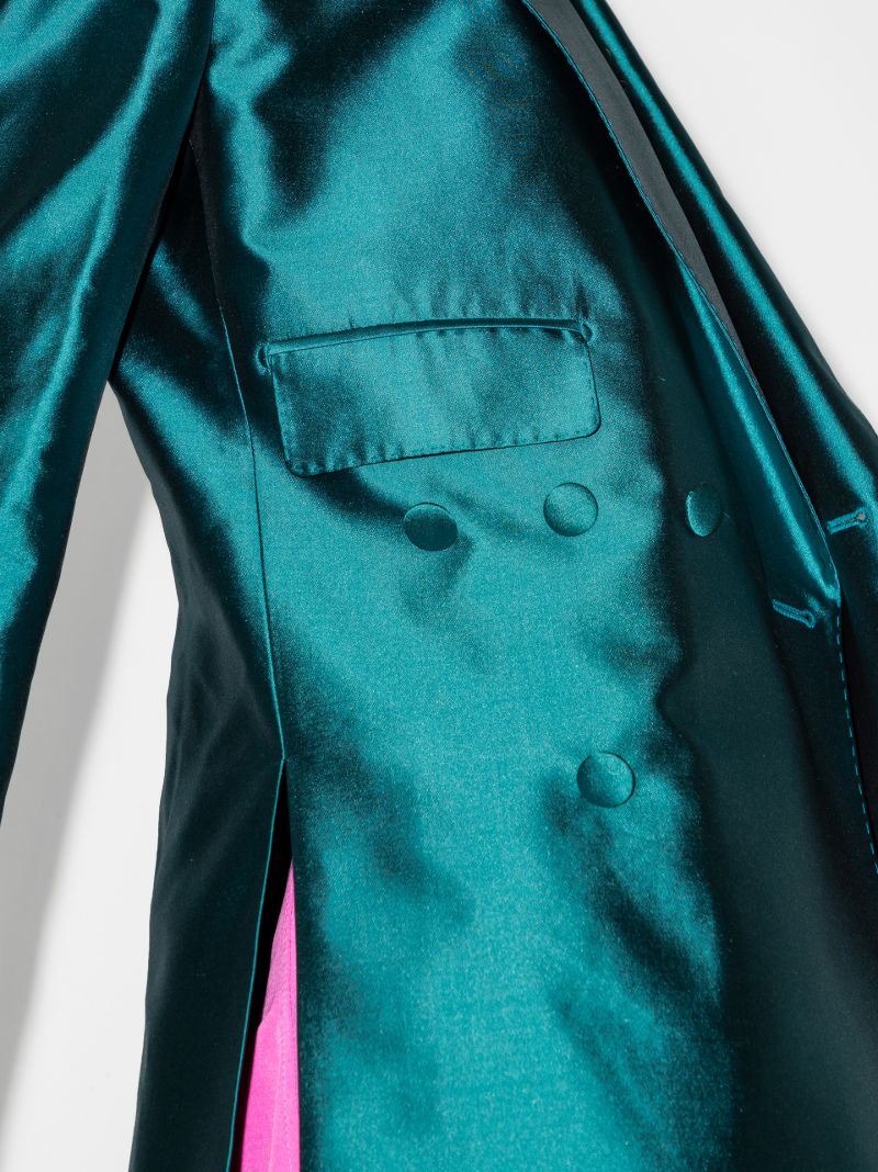 Double-breasted Silk Blazer