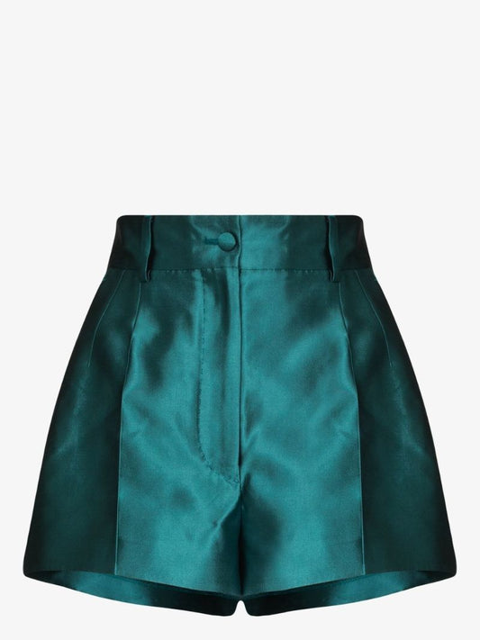 High Waist Tailored Silk Shorts