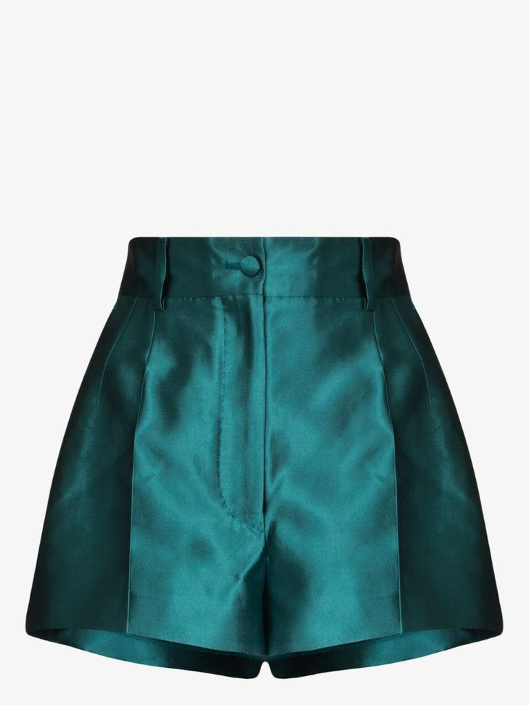 High Waist Tailored Silk Shorts