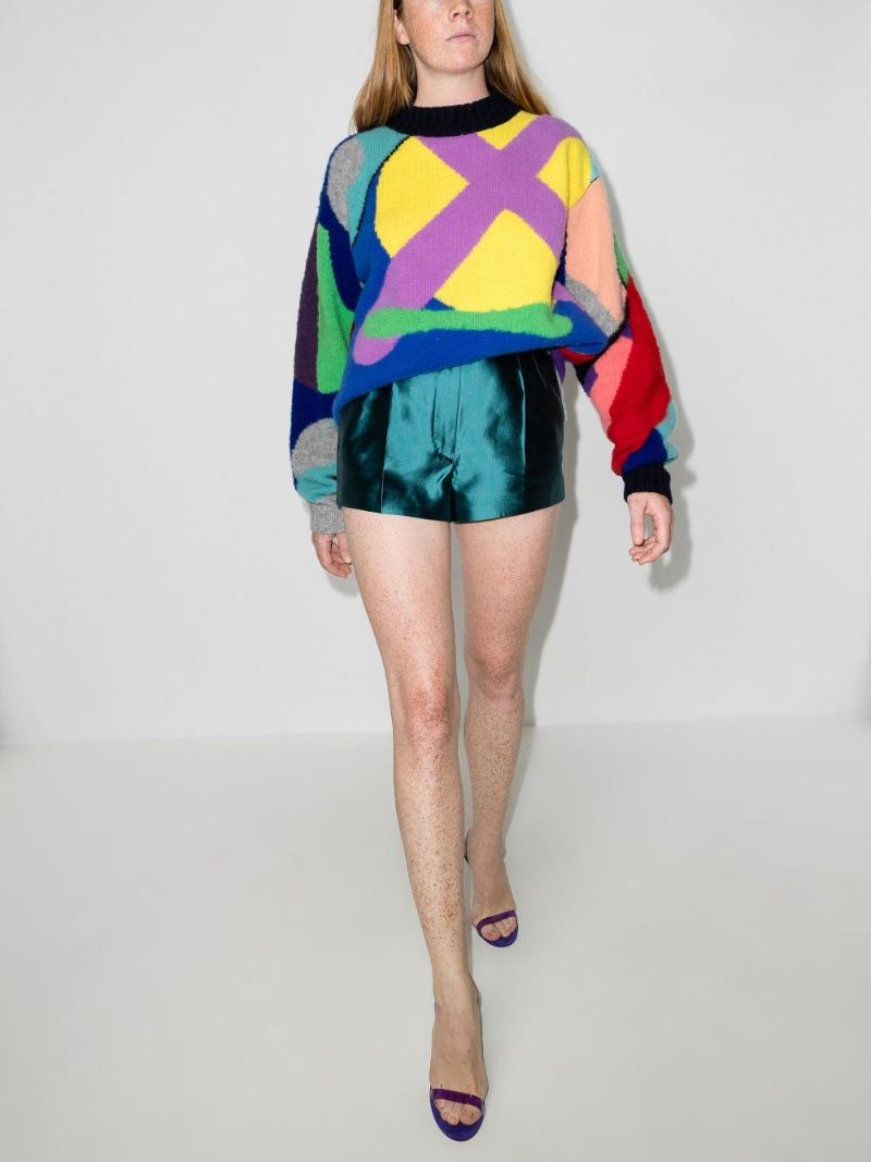 High Waist Tailored Silk Shorts