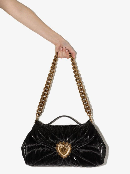Black Devotion Quilted Leather Shoulder Bag