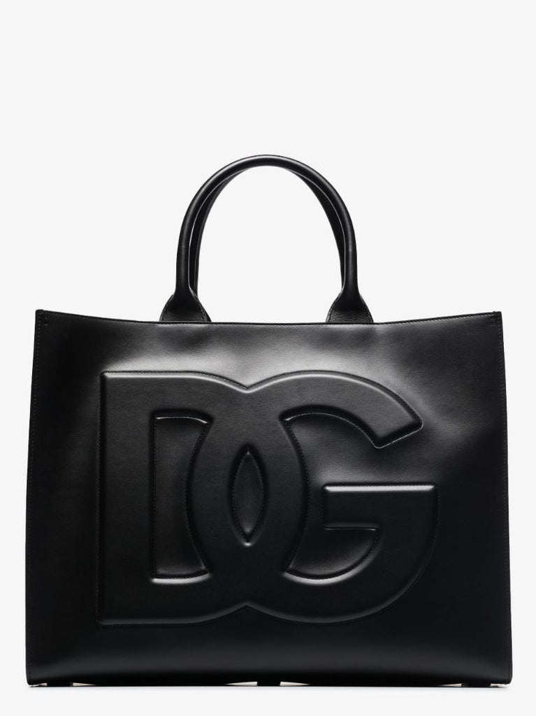 Black Beatrice Large Leather Tote Bag