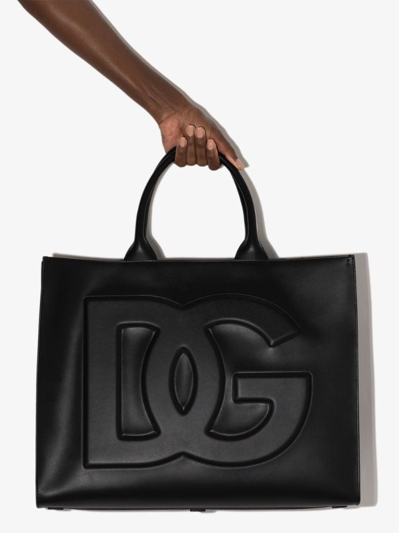 Black Beatrice Large Leather Tote Bag