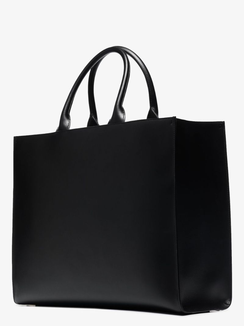 Black Beatrice Large Leather Tote Bag