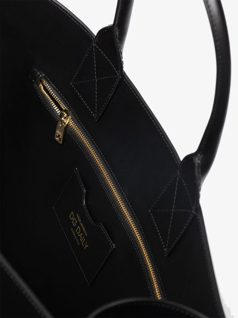 Black Beatrice Large Leather Tote Bag