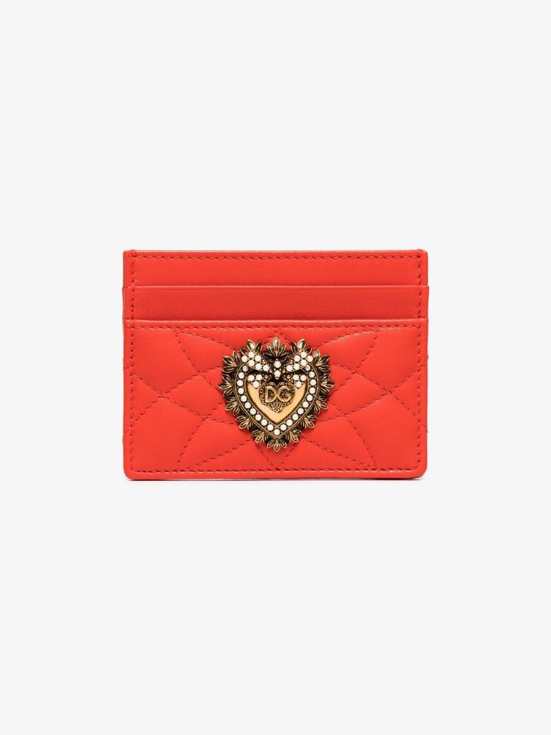 Red Devotion Quilted Leather Card Holder