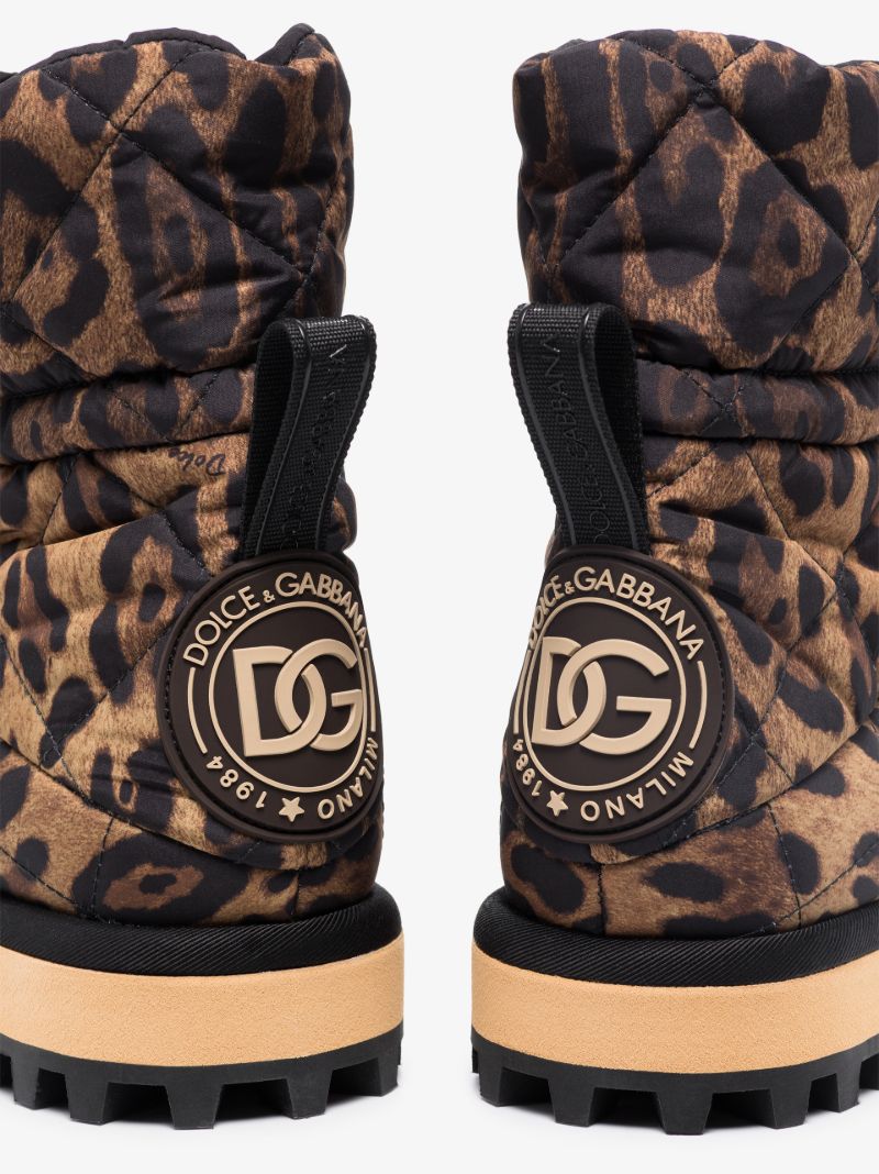 Brown and Black Leopard Snow Boots