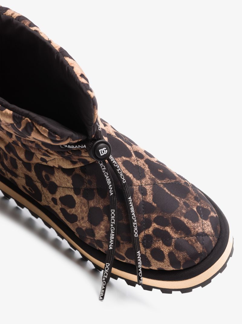 Brown and Black Leopard Snow Boots