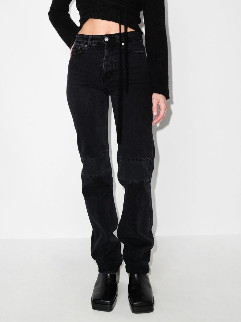 Extended Linear Cut Straight Leg Jeans