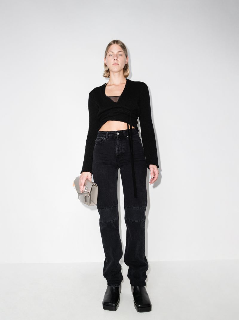 Extended Linear Cut Straight Leg Jeans