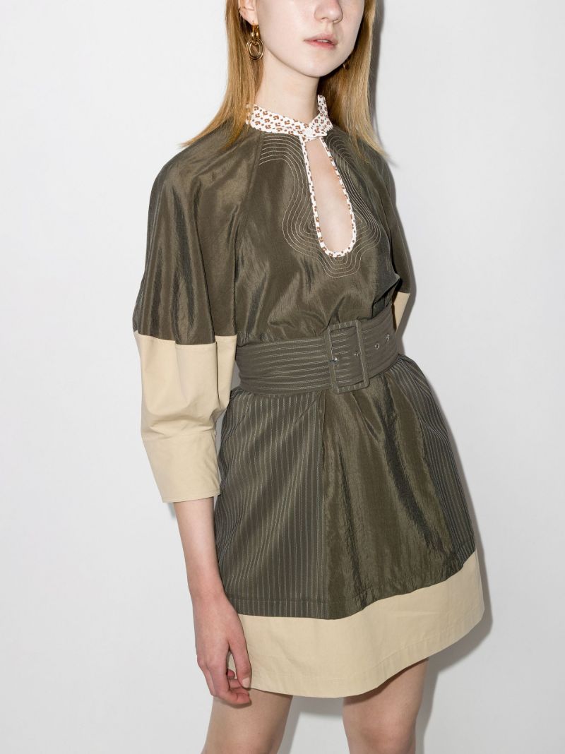 Keyhole Puff Sleeve Mini Dress