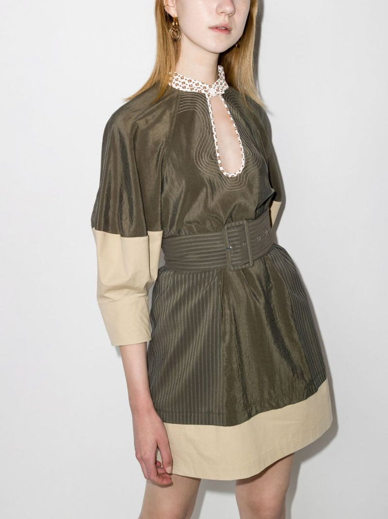 Keyhole Puff Sleeve Mini Dress
