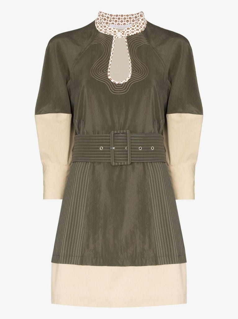 Keyhole Puff Sleeve Mini Dress