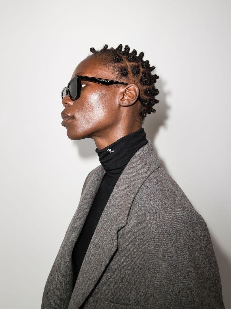 Black Gentle Again Rectangular Sunglasses