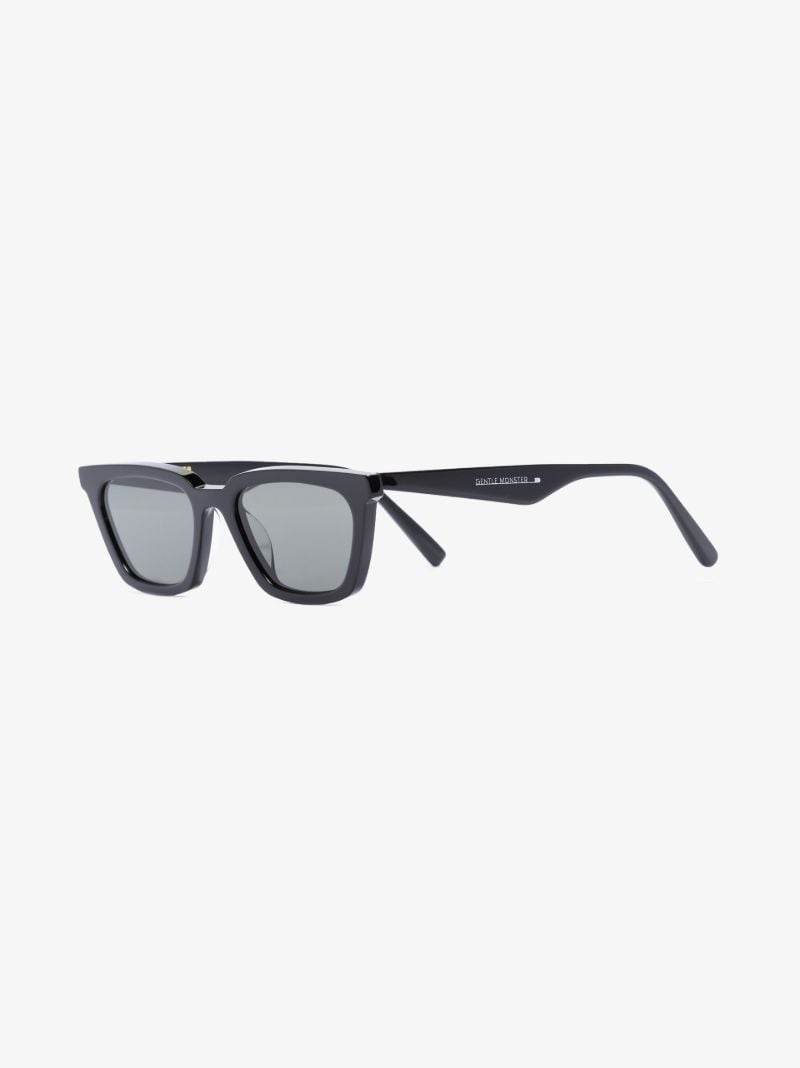 Black Gentle Again Rectangular Sunglasses