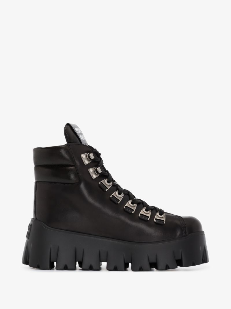Black 70 Platform Leather Boots