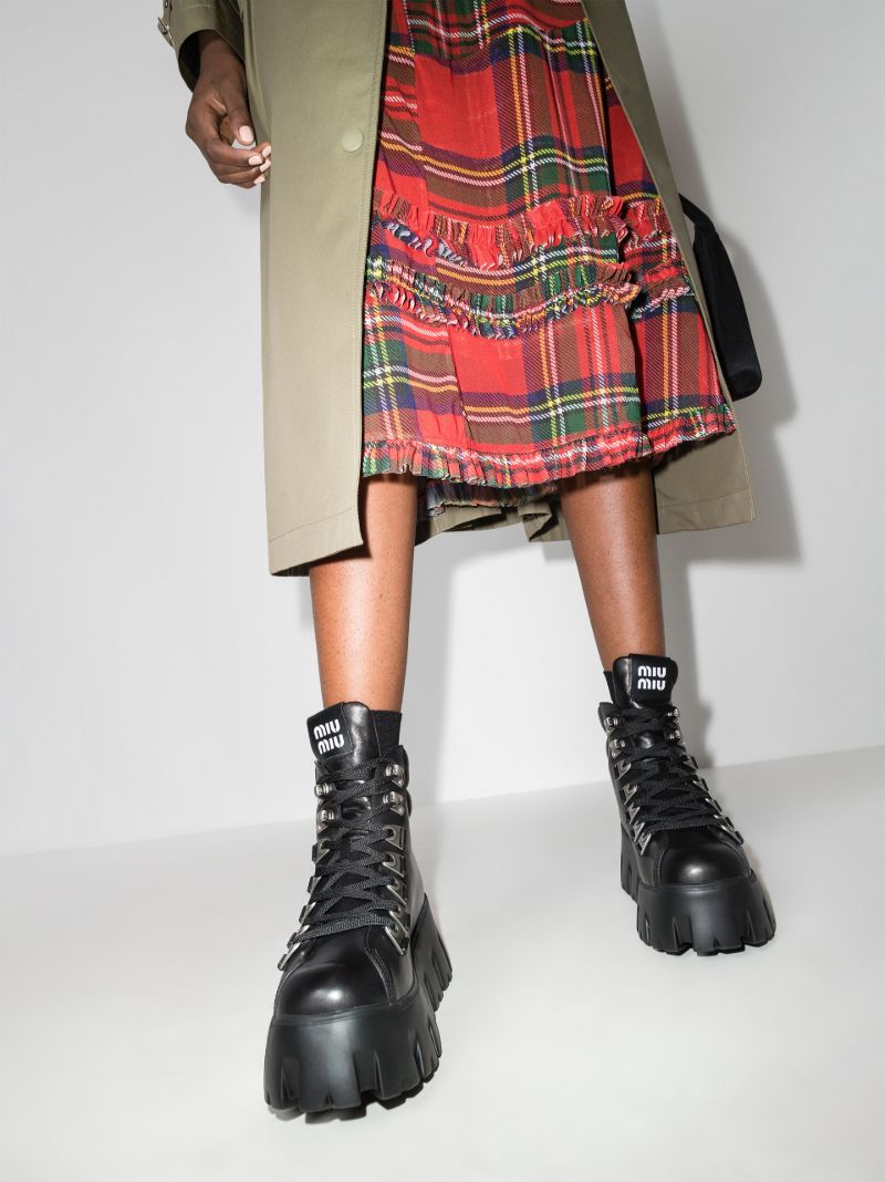 Black 70 Platform Leather Boots