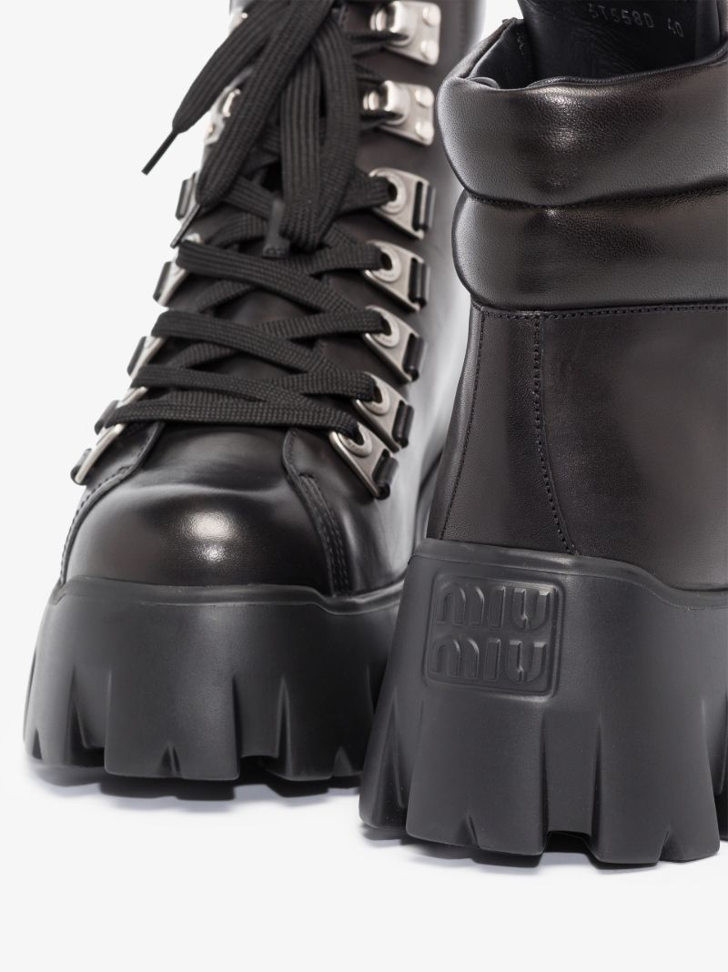 Black 70 Platform Leather Boots