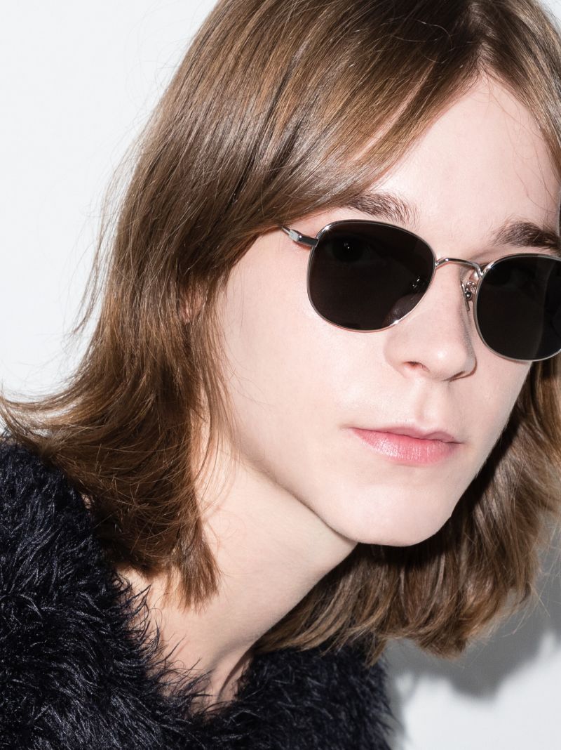 Silver Tone Round Frame Sunglasses