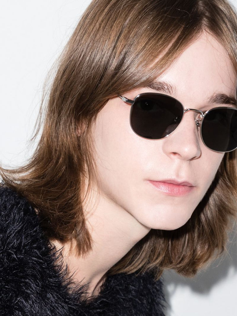 Silver Tone Round Frame Sunglasses