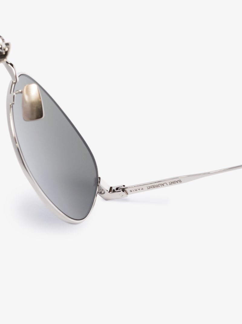 Silver Tone Round Frame Sunglasses