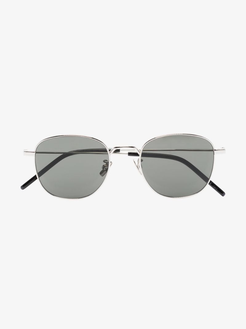 Silver Tone Round Frame Sunglasses