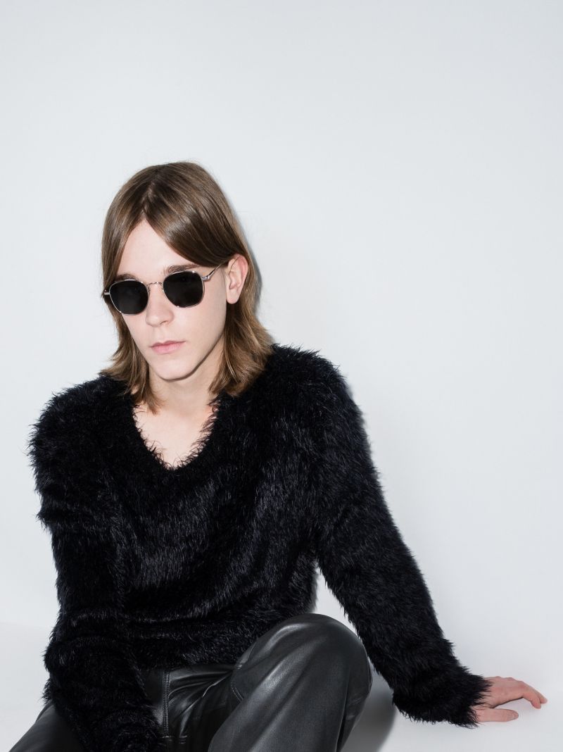 Silver Tone Round Frame Sunglasses