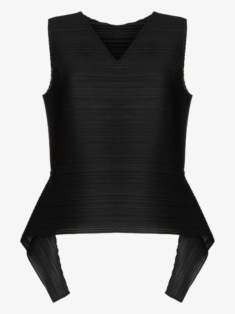 Draped Hem Pleated Top