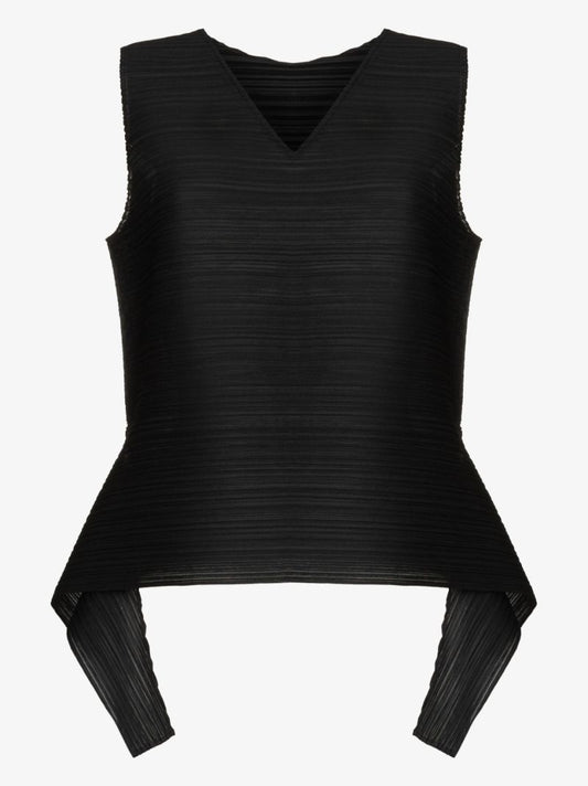 Draped Hem Pleated Top
