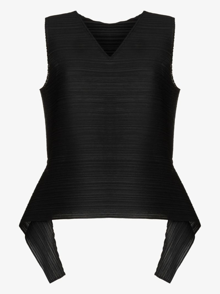 Draped Hem Pleated Top