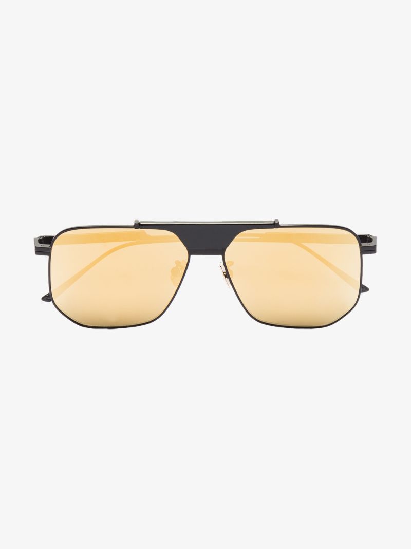 Black Square Aviator Sunglasses