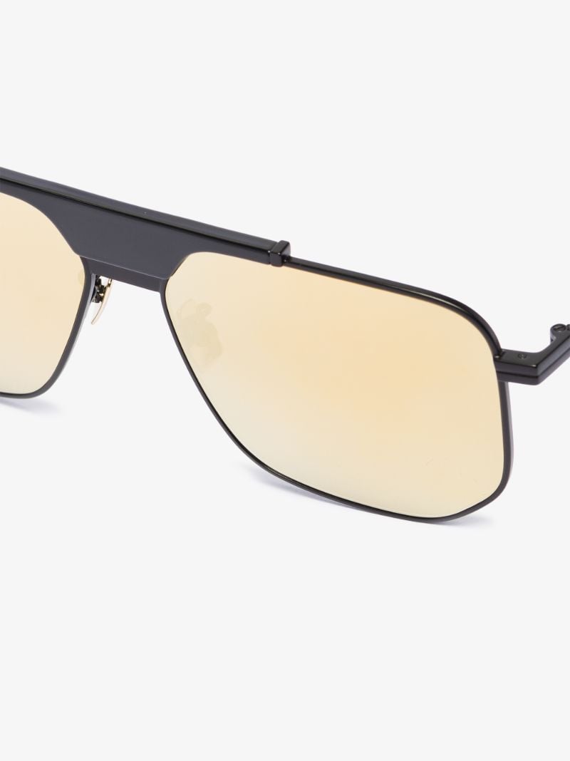Black Square Aviator Sunglasses