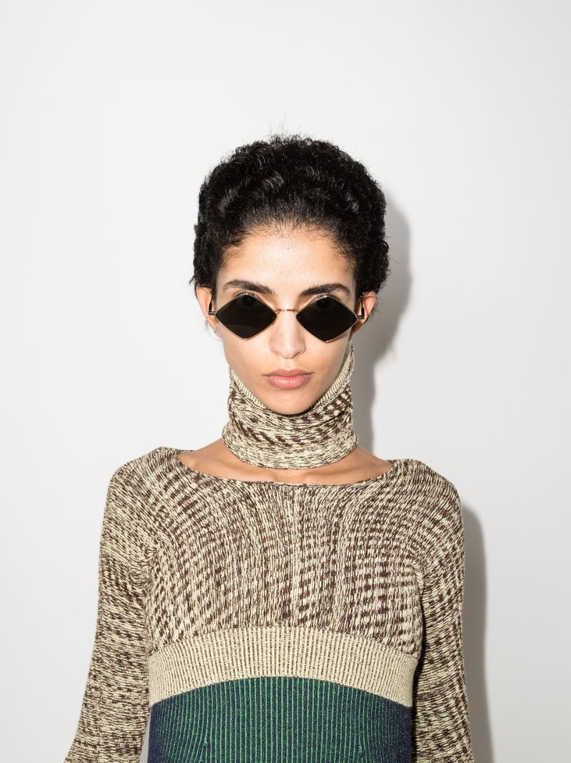 Gold Tone Lisa Diamond Frame Sunglasses