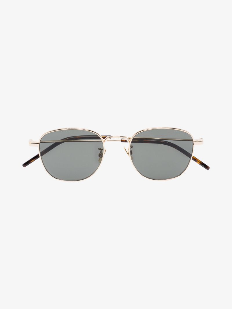 Gold Tone Round Sunglasses