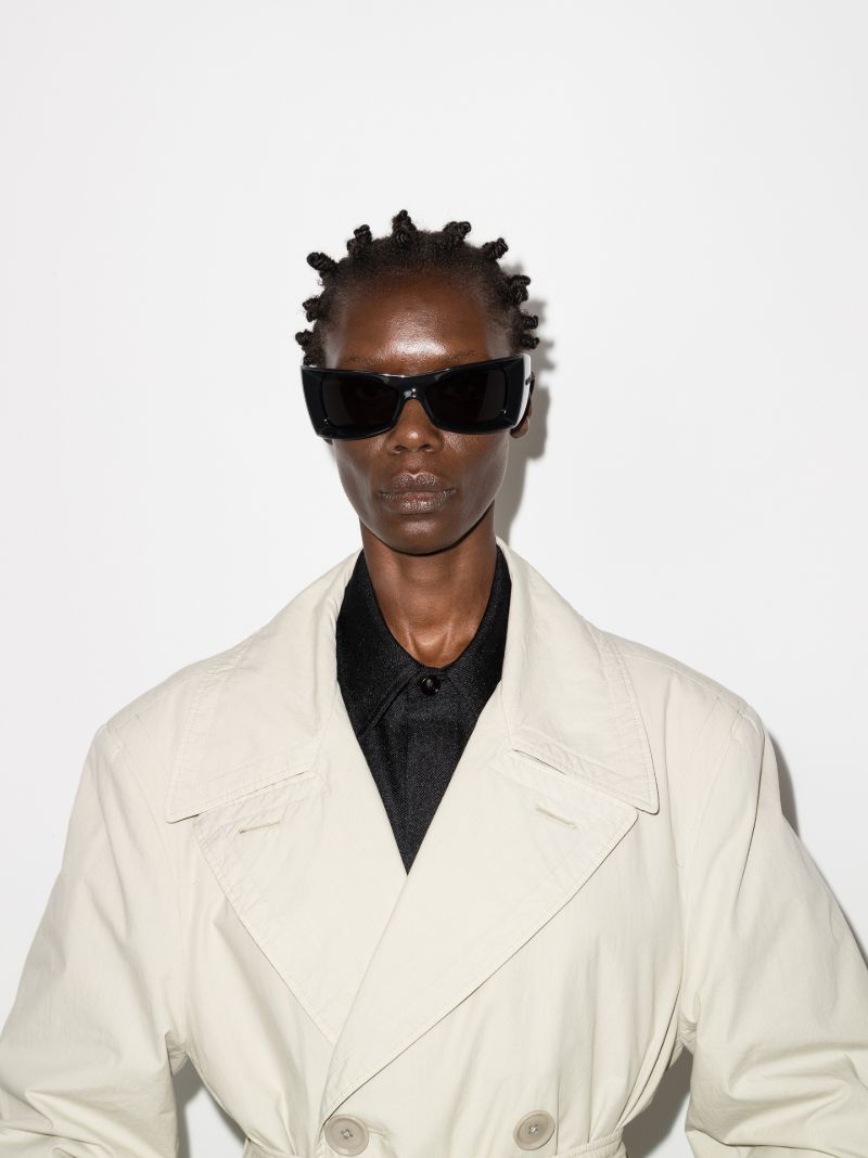 Black Oversized Rectangular Sunglasses