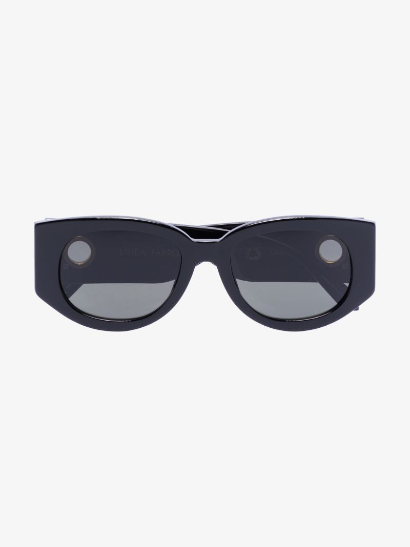 Black Debbie D-frame Oval Sunglasses