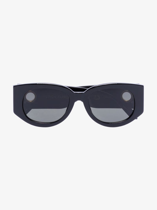 Black Debbie D-frame Oval Sunglasses
