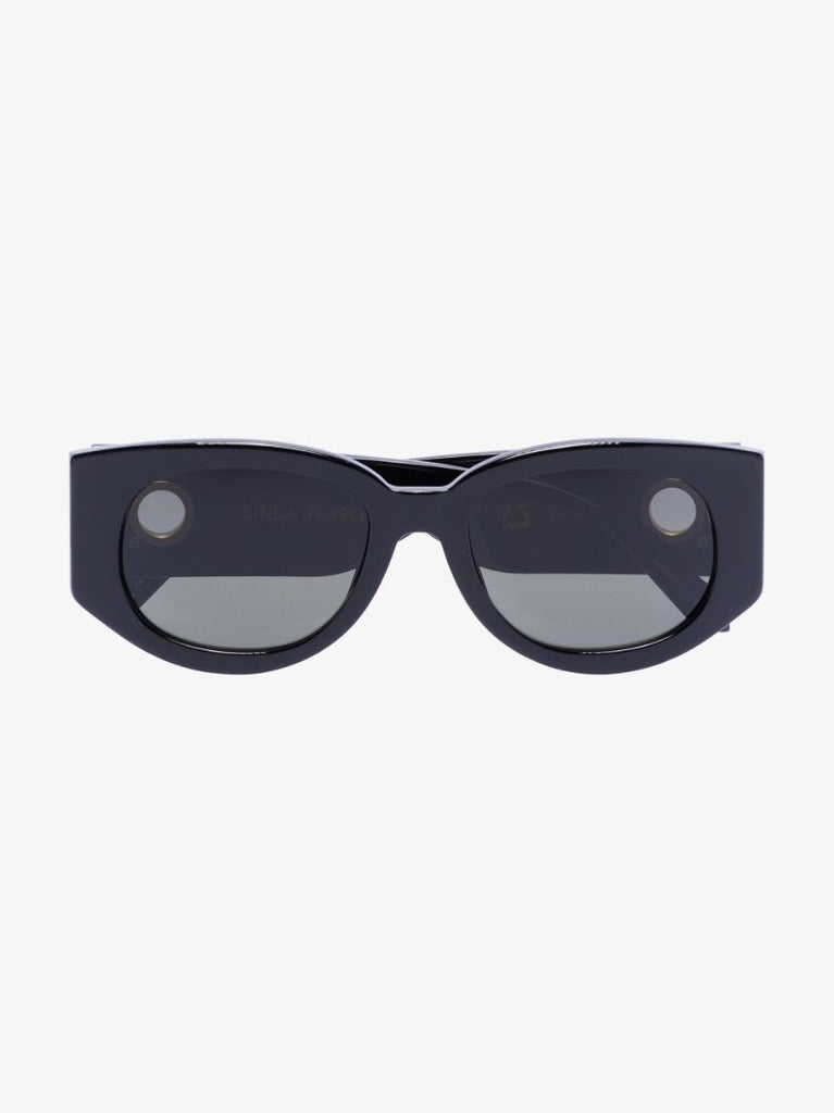 Black Debbie D-frame Oval Sunglasses