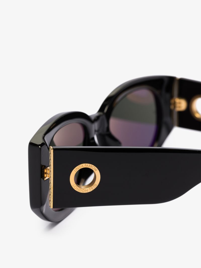 Black Debbie D-frame Oval Sunglasses