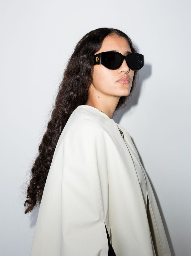 Black Debbie D-frame Oval Sunglasses