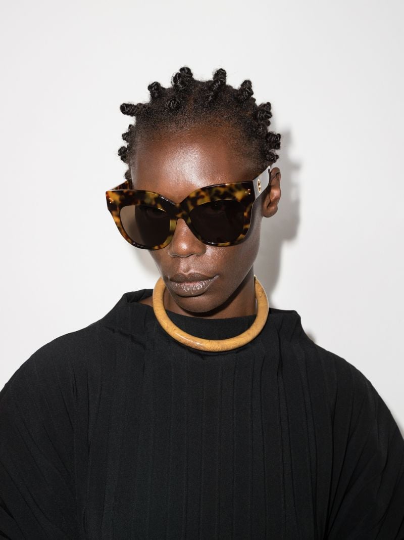 Dunaway Oversized Tortoiseshell Frame Sunglasses