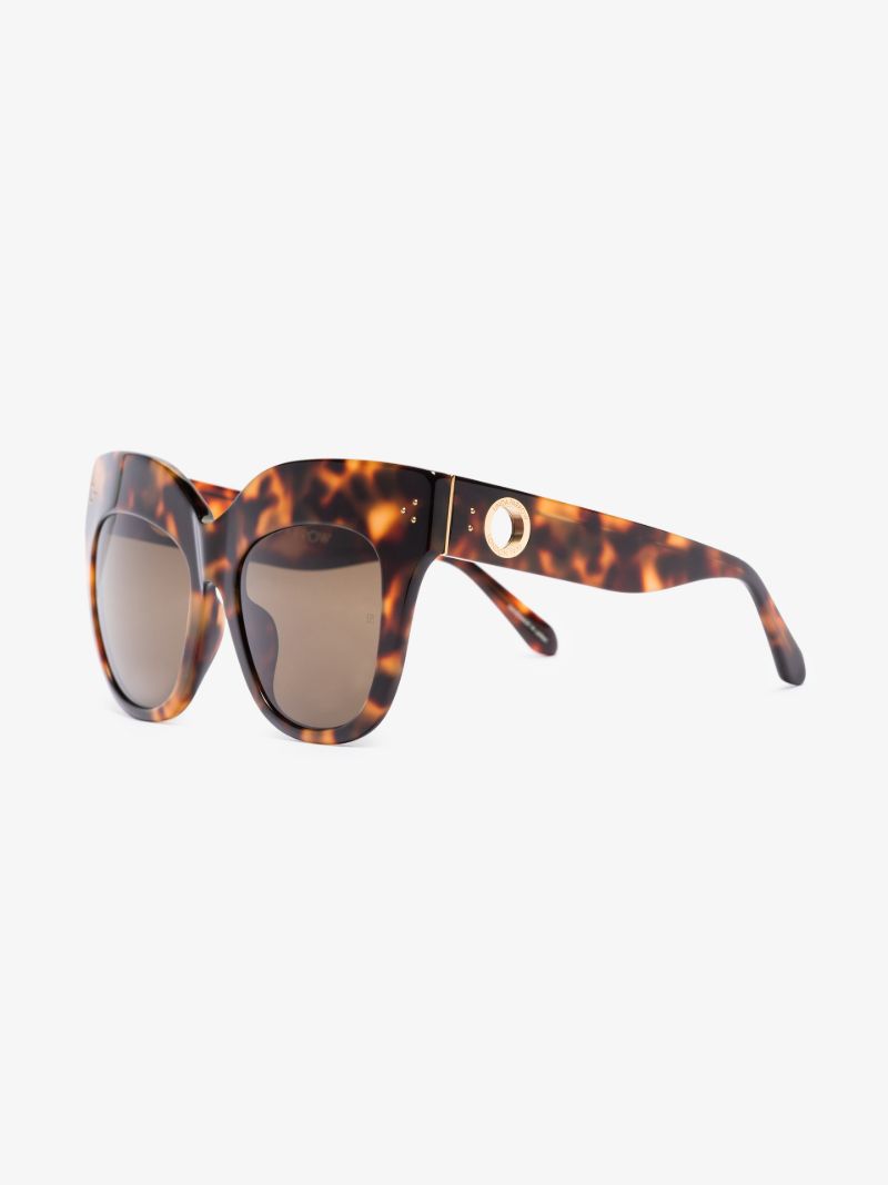 Dunaway Oversized Tortoiseshell Frame Sunglasses