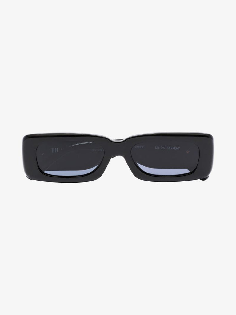 X the Attico Black Mini Marfa Rectangular Sunglasses