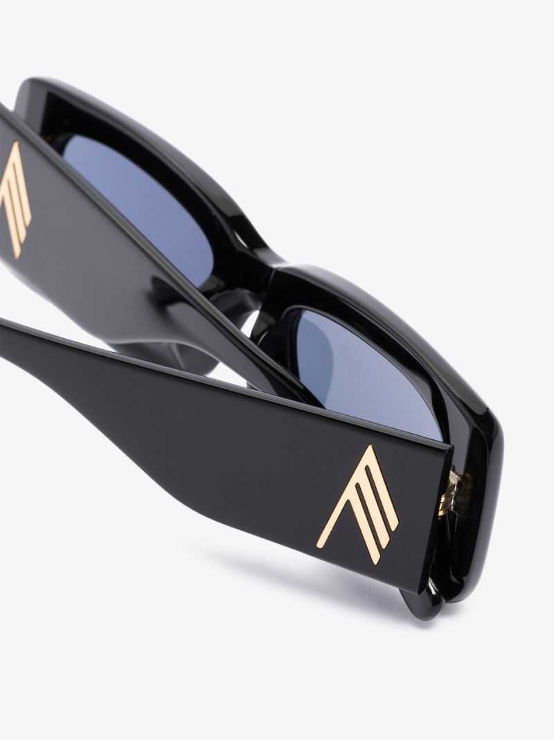 X the Attico Black Mini Marfa Rectangular Sunglasses