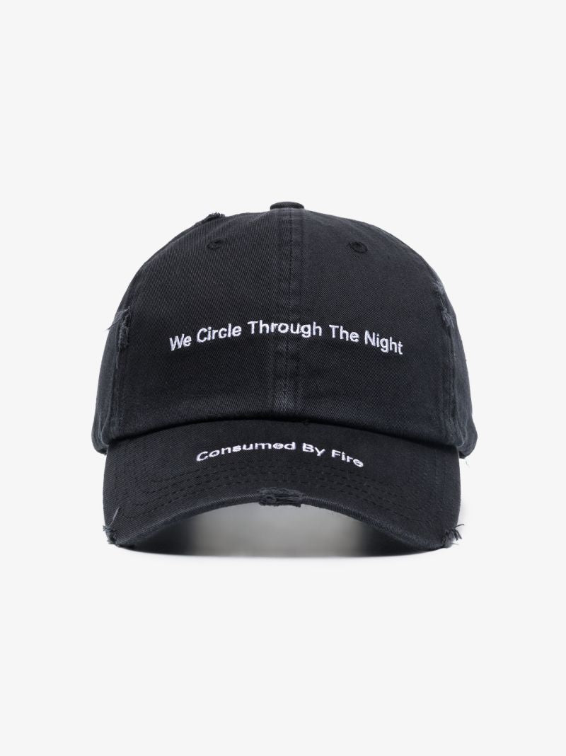Black We Circle Embroidered Cap