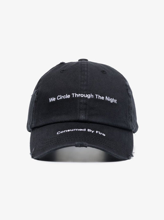 Black We Circle Embroidered Cap